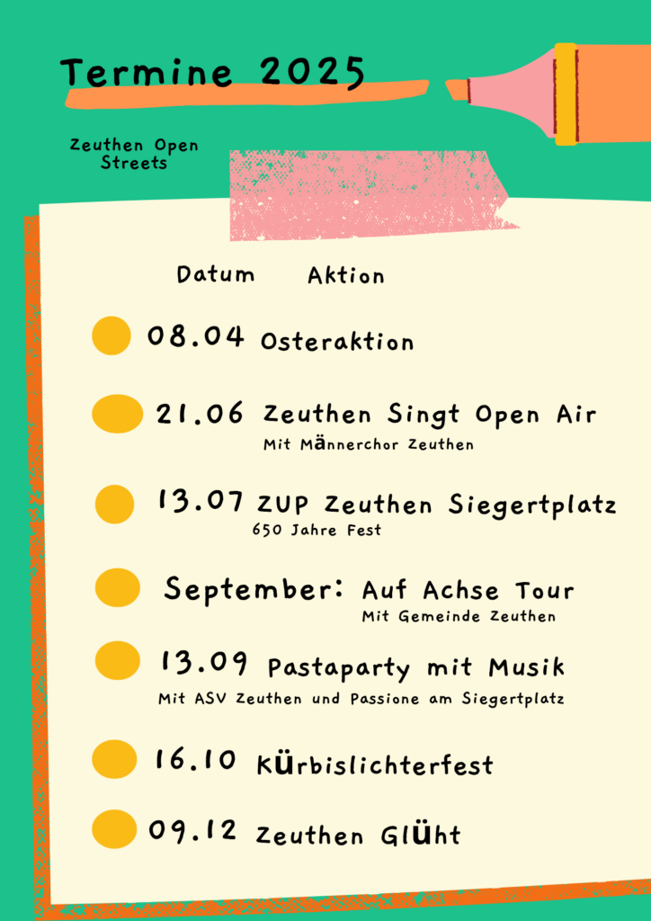 Termine 2025 Zeuthen Open Streets